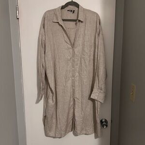 ASOS Curve Beige Lightweight Shirt Dress